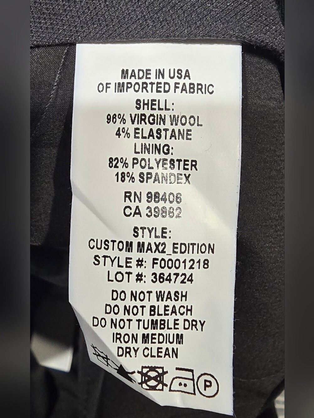 Theory Custom Max Black Edition Stretch Wool Trouser Pants Size 6 - Picture 8 of 8